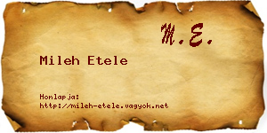 Mileh Etele névjegykártya
